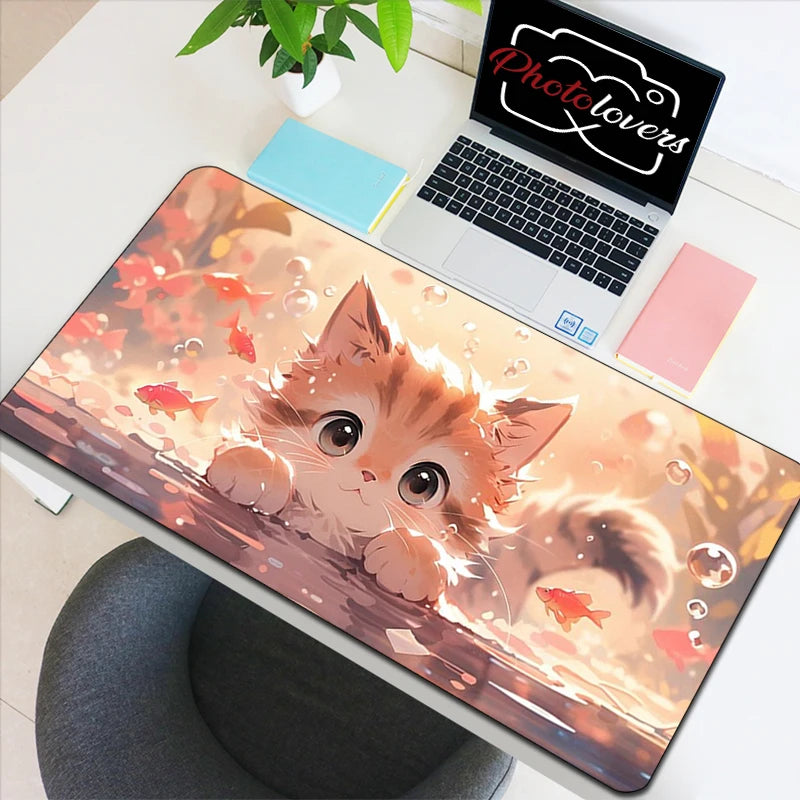 Gaming Mauspad mit niedlichem Katzendesign