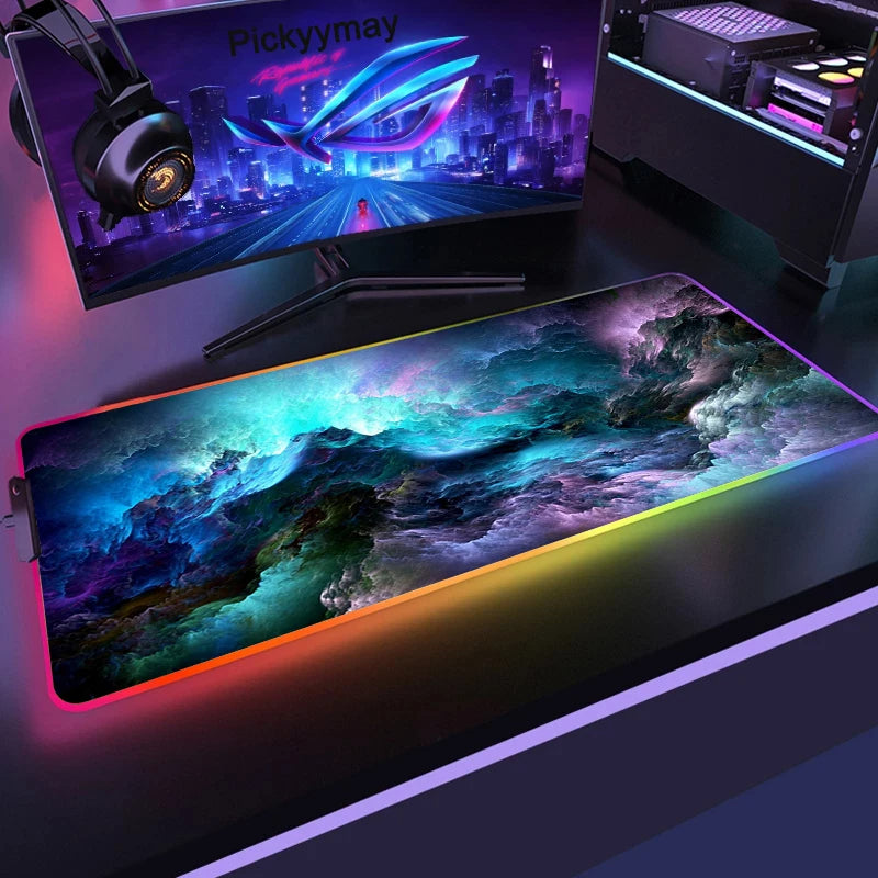 LED-Mousepad mit galaktischem Design