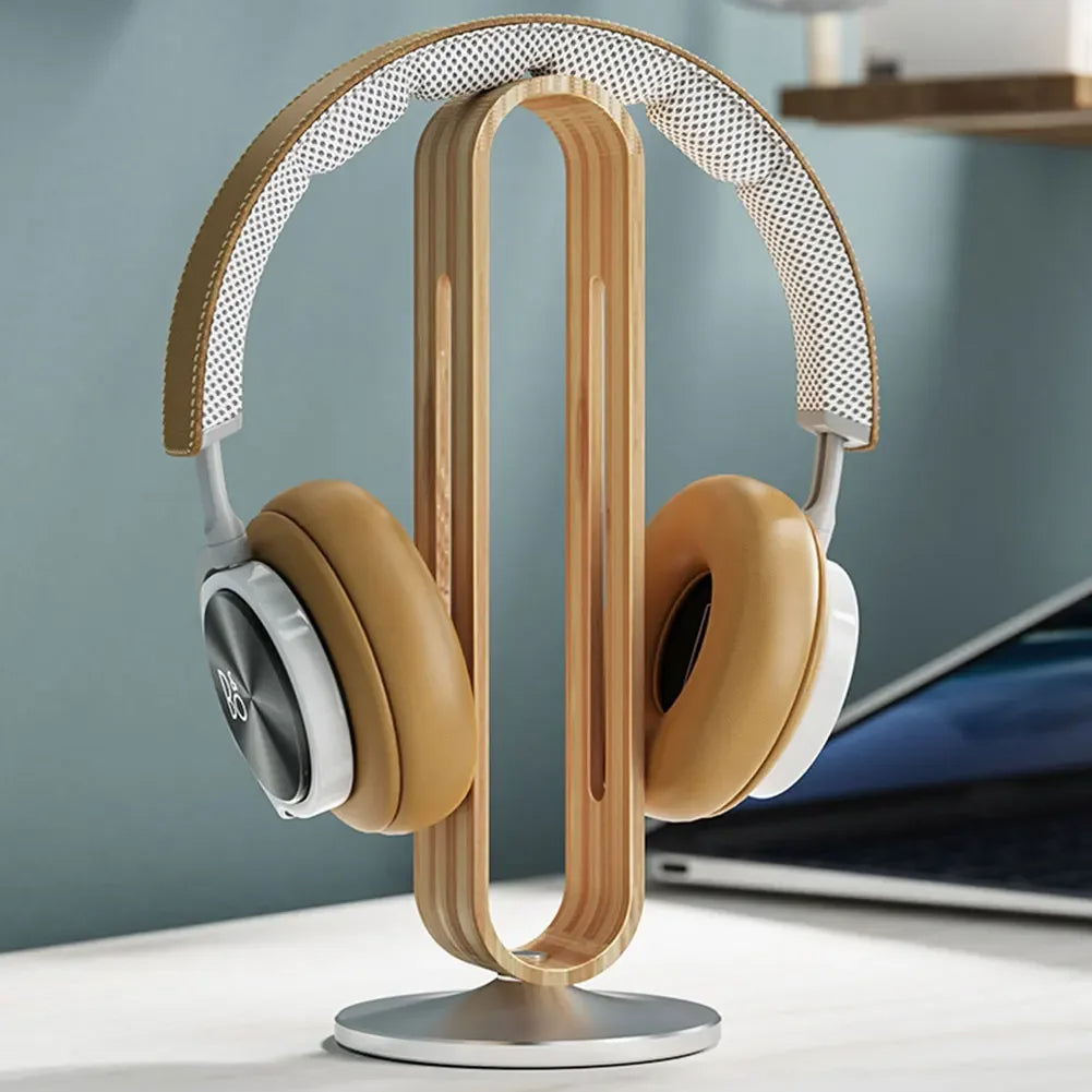 Elegante Headset Halterung aus Holz und Alumium