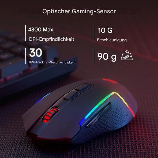 Gaming Maus M612 PRO Wireless mit mit 8000 DPI, RGB & 11 programmierbaren Tasten
