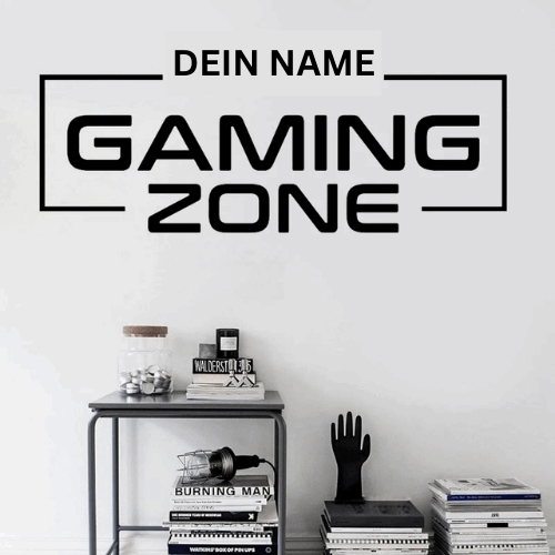 Individuelles Gaming Zone Wandaufkleber mit deinem Namen