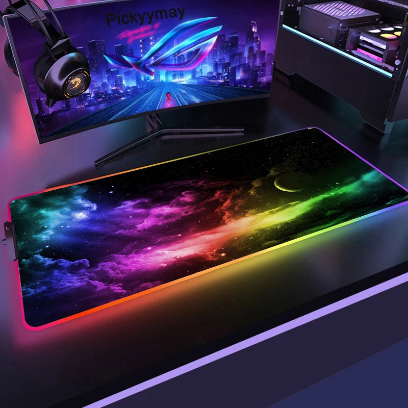 LED-Mousepad mit galaktischem Design