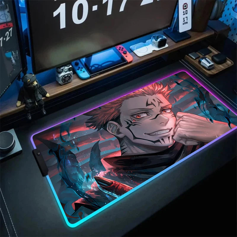 LED Gaming Mousepad mit Ryomen Sukuna Design