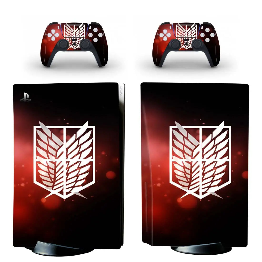 PS5 Aufkleber Skin mit Attack on Titan Motiv