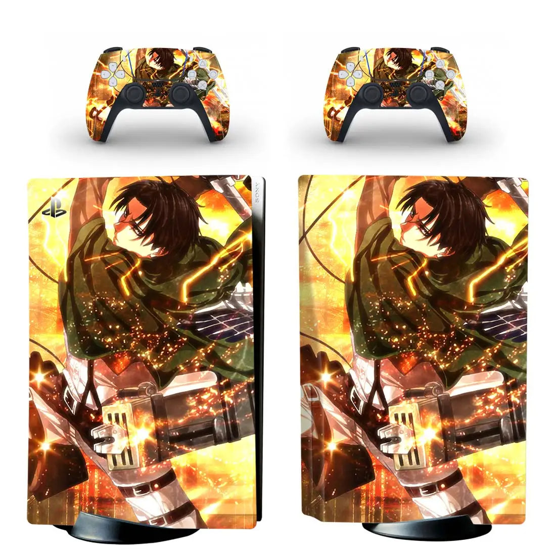 PS5 Aufkleber Skin mit Attack on Titan Motiv