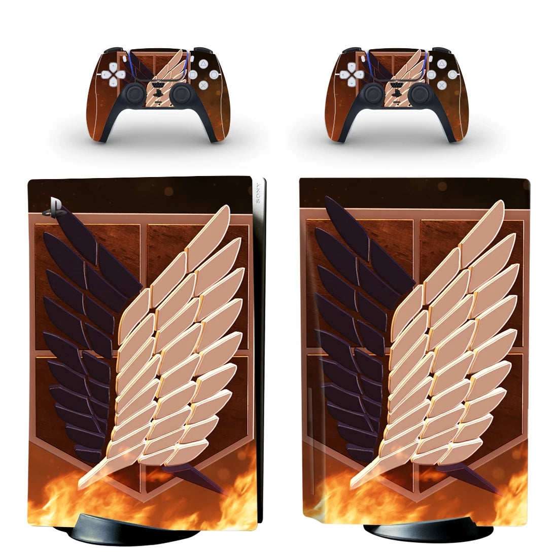 PS5 Aufkleber Skin mit Attack on Titan Motiv
