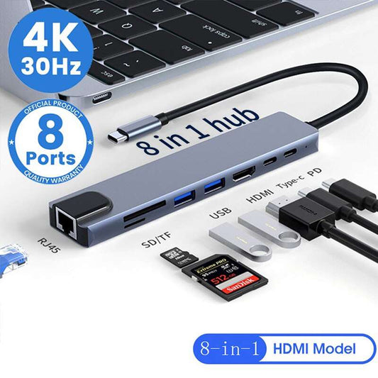 8 in 1 USB-C Hub Docking Station