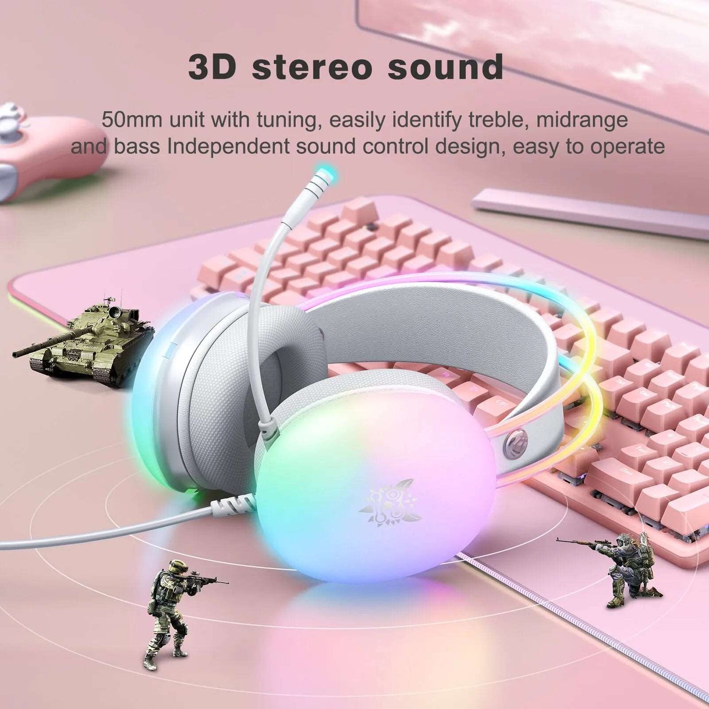 Gaming Headset mit leuchtenden RGB-Lichtern
