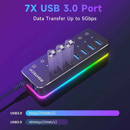 7 Port USB3.0/USB-C Hub LED