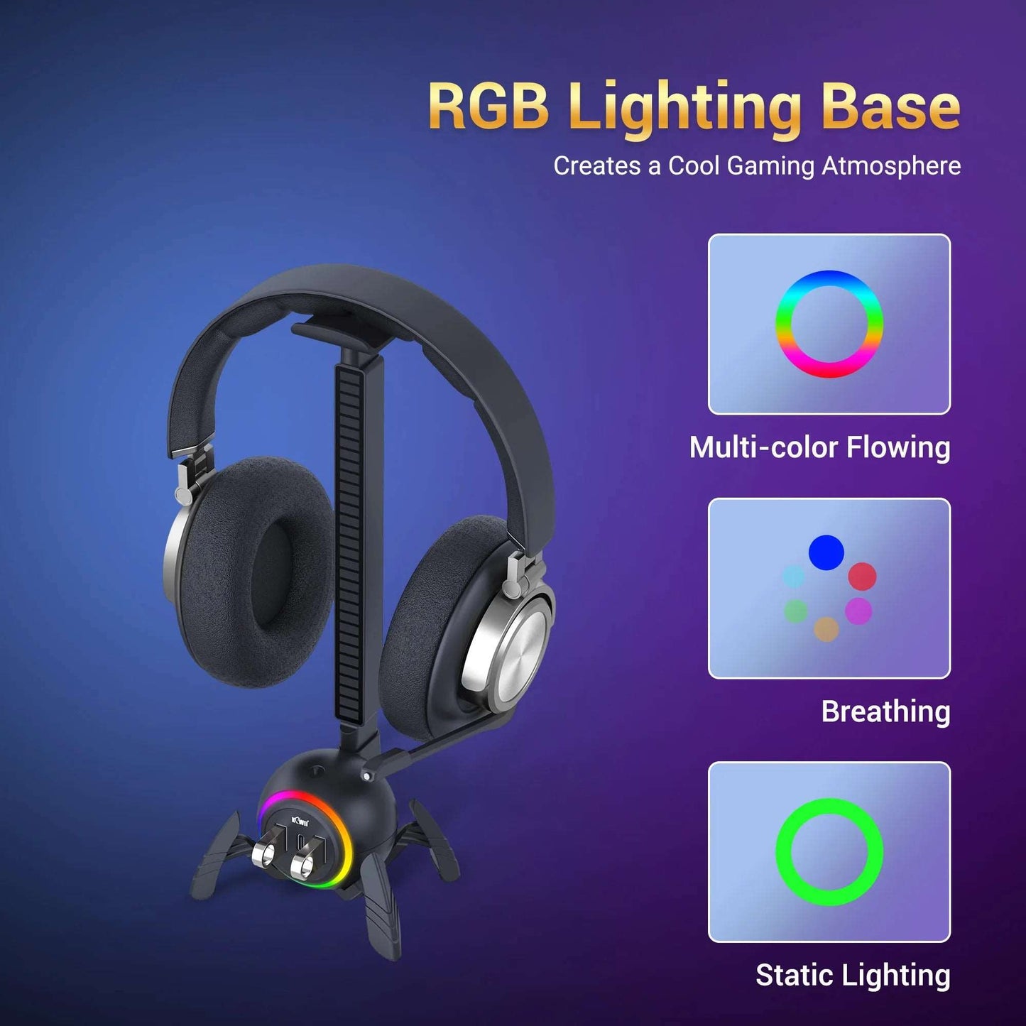RGB Headset Halterung mit USB-Anschlüssen