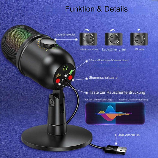 Kompakter RGB Mikrofon verstellbar