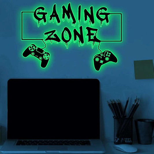 Gaming Zone Wandaufkleber mit Glow Effekt