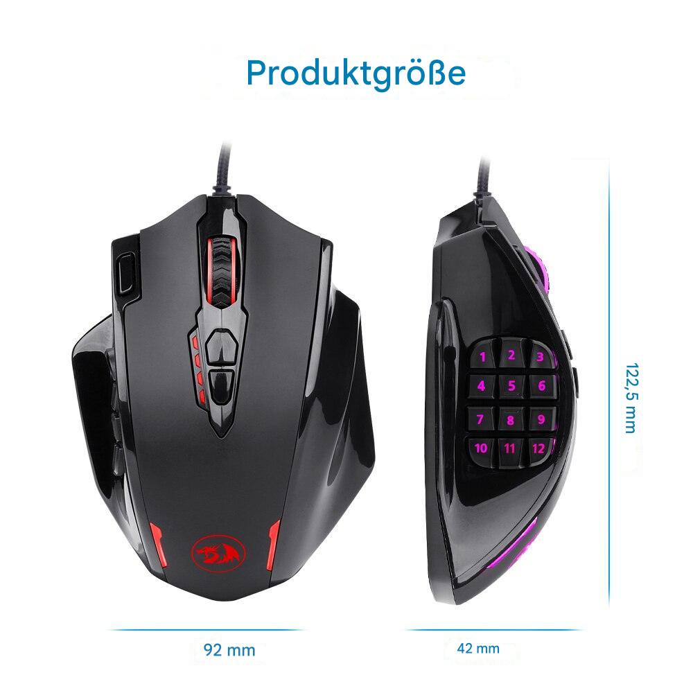 Redragon M908 – Professionelle RGB Gaming-Maus mit 18 programmierbaren Tasten & Laser-Präzision