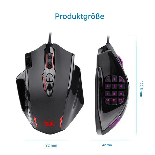 Gaming Maus M908 mit 18 programmierbaren Tasten & 12400 DPI
