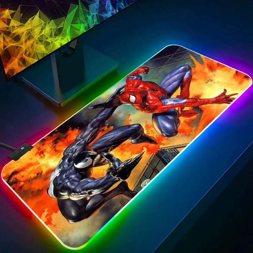Spiderman vs Venom RGB Mauspad