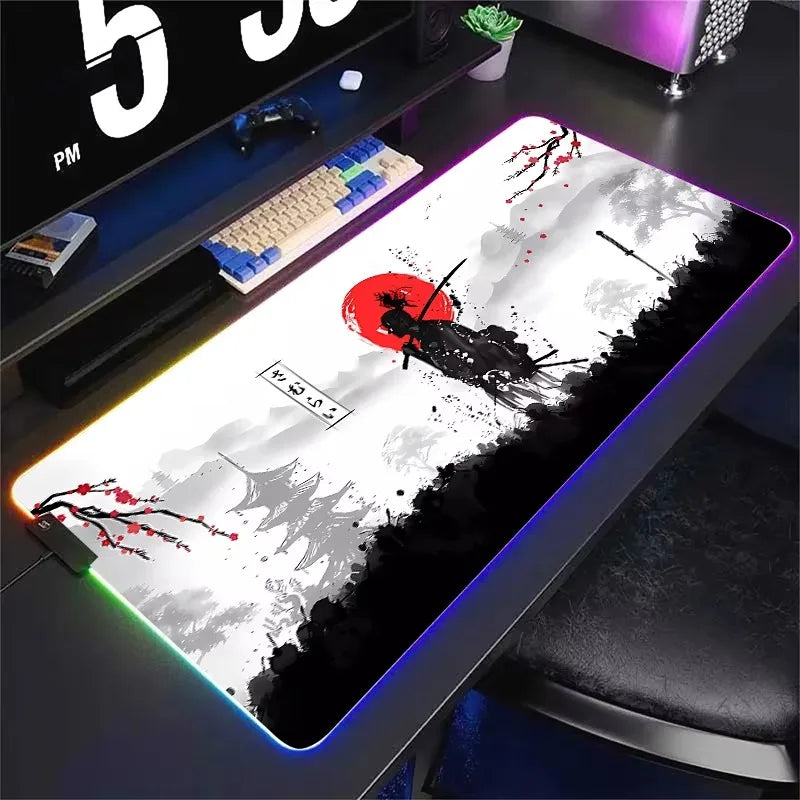 LED mouse pad with a futuristic design