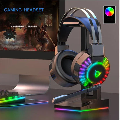 RGB Gaming-Headset mit 7.1 Surround, 360° Mikrofon & Geräuschunterdrückung