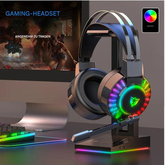 RGB Gaming-Headset mit 7.1 Surround, 360° Mikrofon & Geräuschunterdrückung