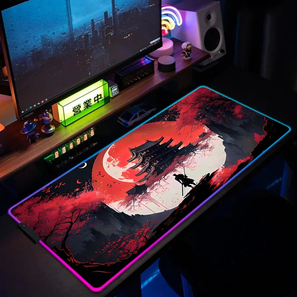 LED mouse pad with a futuristic design