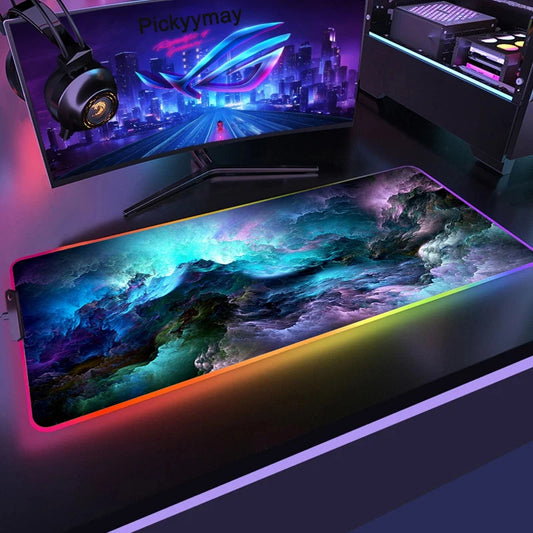 LED-Mousepad mit galaktischem Design