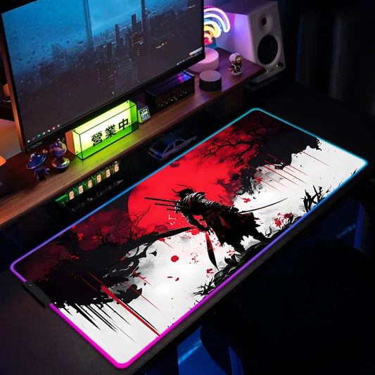 LED mouse pad with a futuristic design