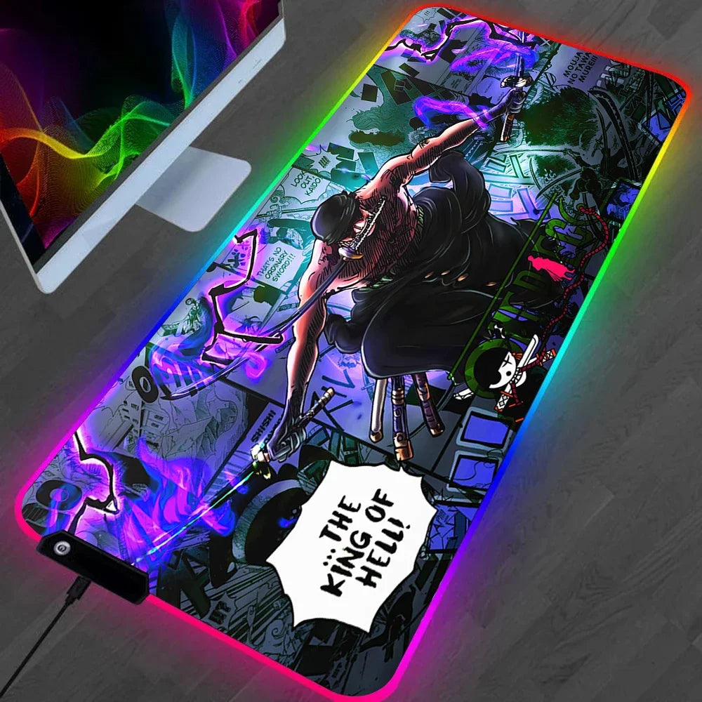 LED mouse pad with a futuristic design