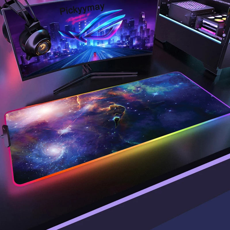 LED-Mousepad mit galaktischem Design