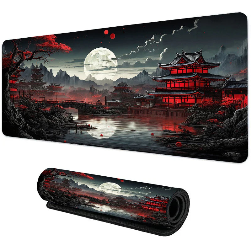 Mouse pad with Japanese cherry blossom design