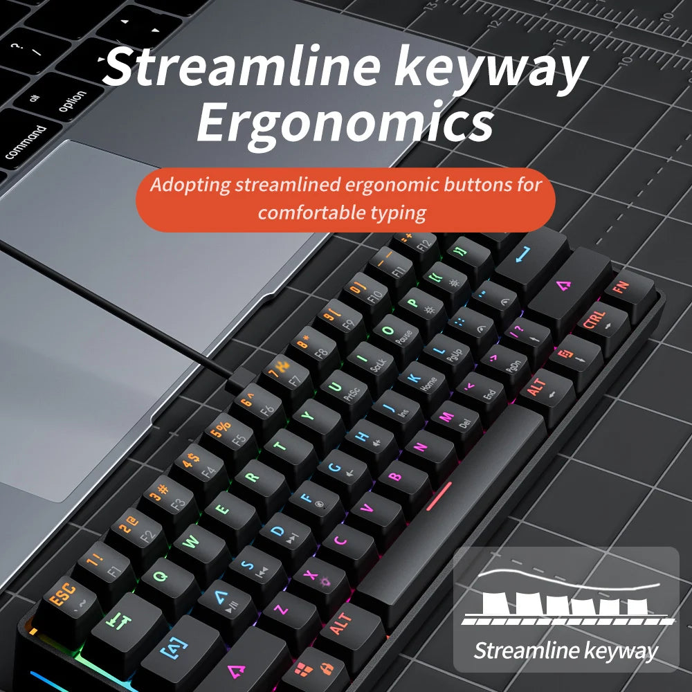 Kompaktes RGB Mechanical Keyboard für echte FPS-Gamer 60%