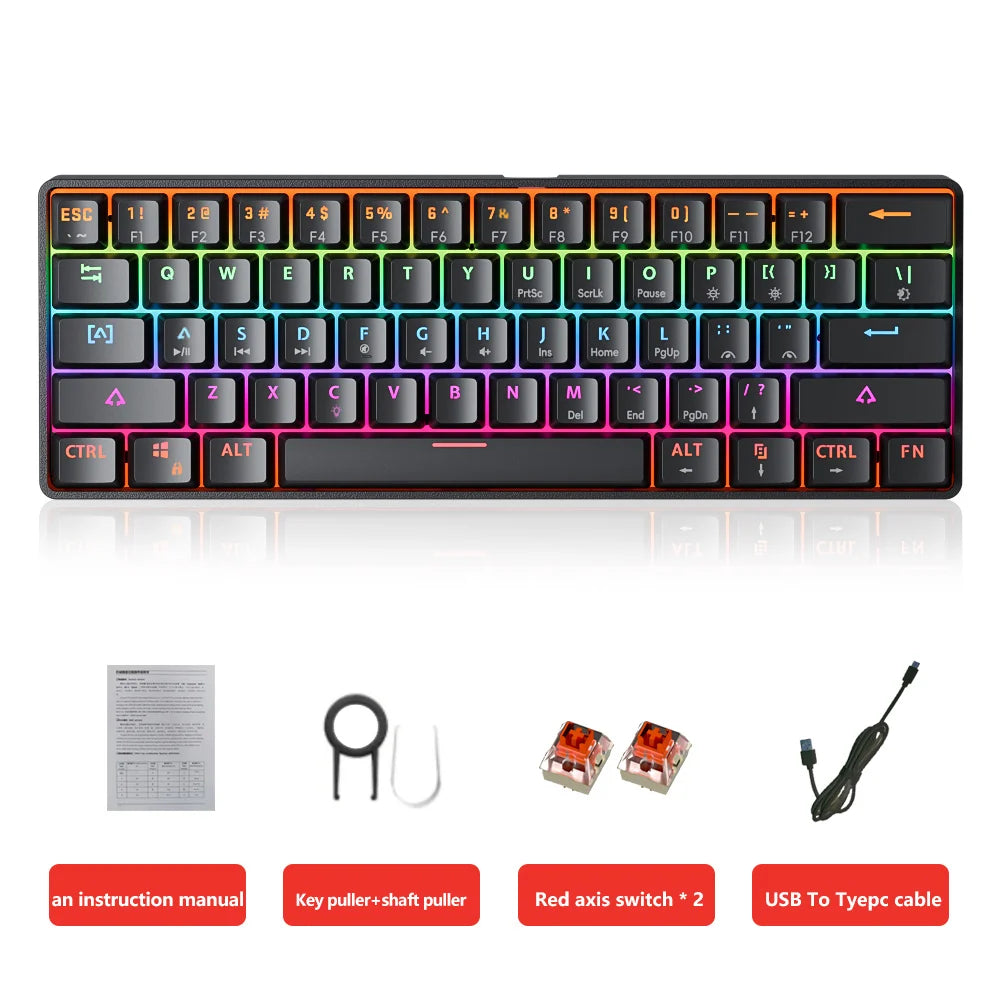 Kompaktes RGB Mechanical Keyboard für echte FPS-Gamer 60%