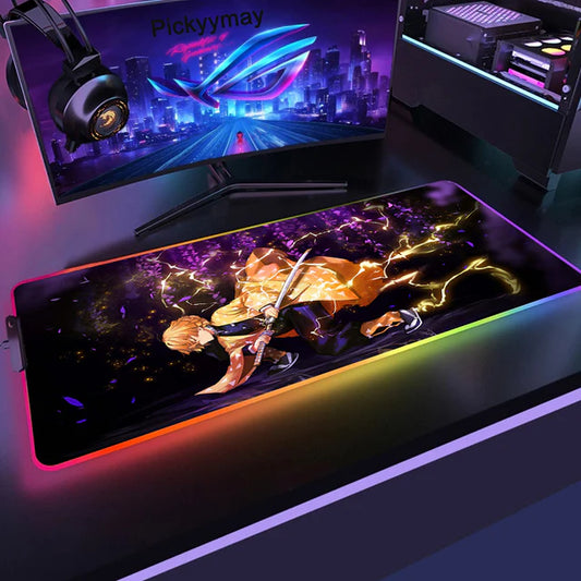 LED mouse pad with a futuristic design