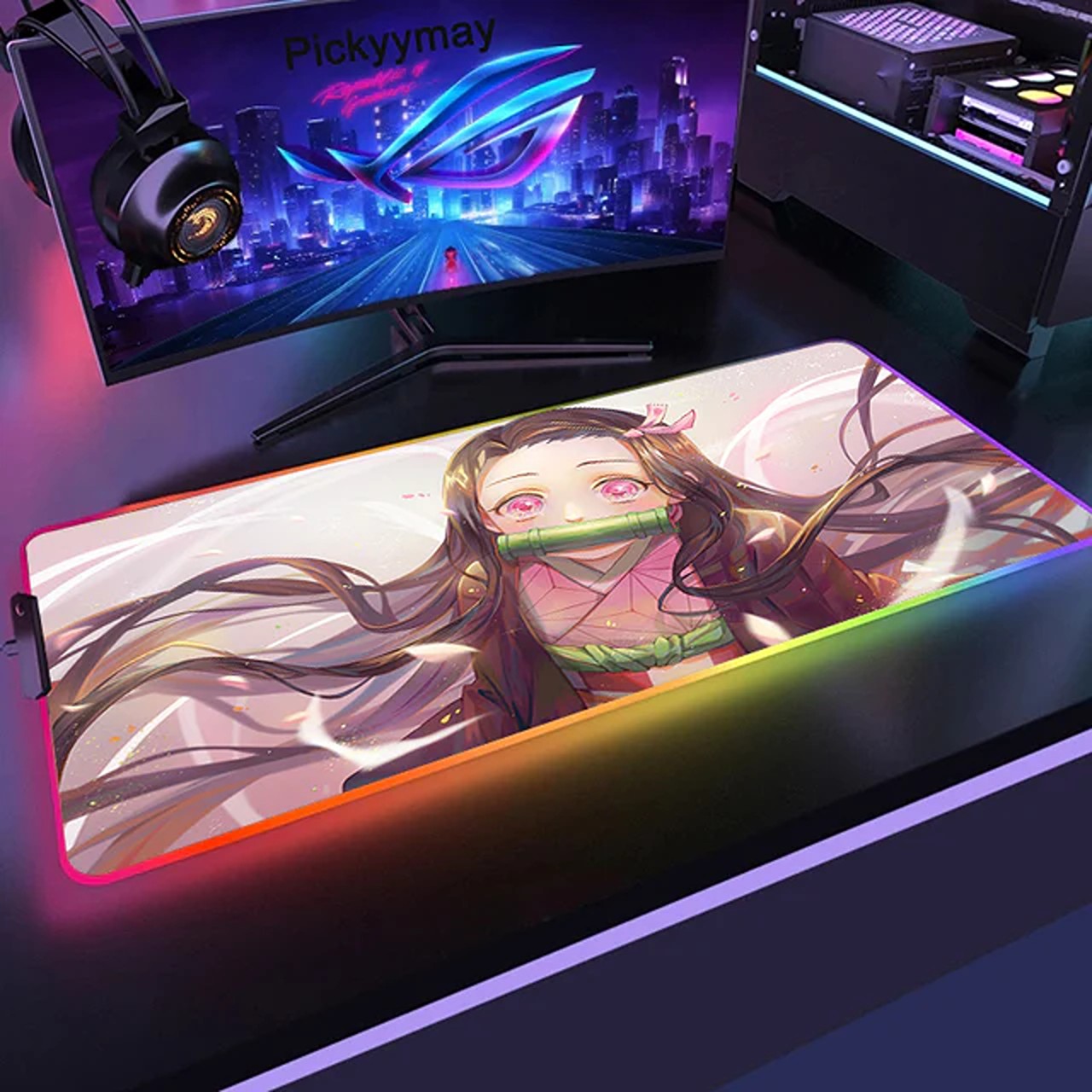 LED Gaming Mousepad mit Demon Slayer Design