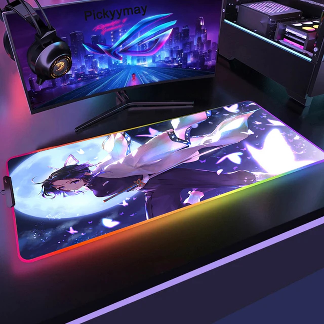 LED Gaming Mousepad mit Demon Slayer Design