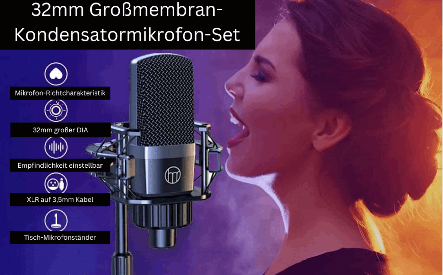 All-in-One Streaming & Podcast Set mit USB-Soundkarte und Mikrofon