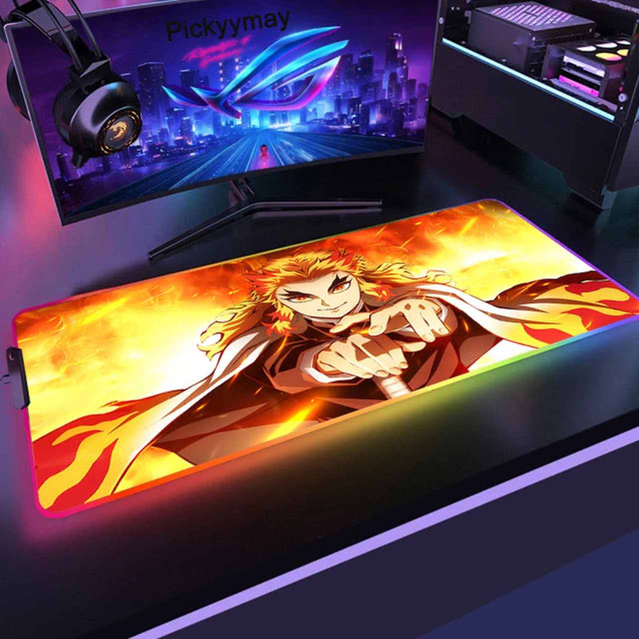 LED Gaming Mousepad mit Demon Slayer Design