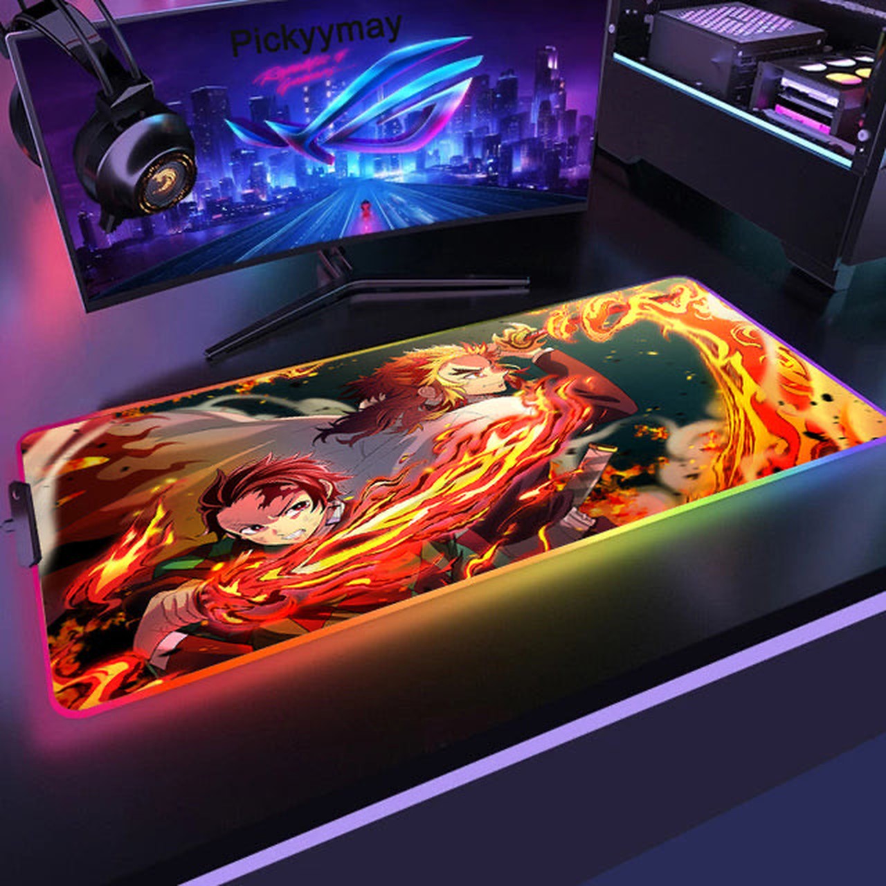 LED Gaming Mousepad mit Demon Slayer Design
