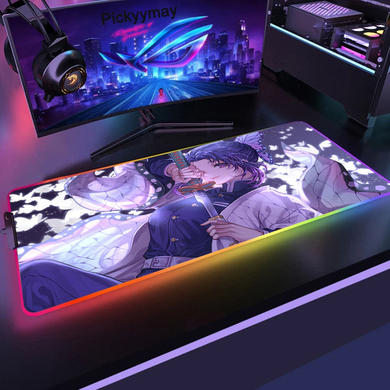LED Gaming Mousepad mit Demon Slayer Design