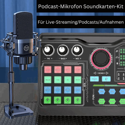 All-in-One Streaming & Podcast Set mit USB-Soundkarte und Mikrofon