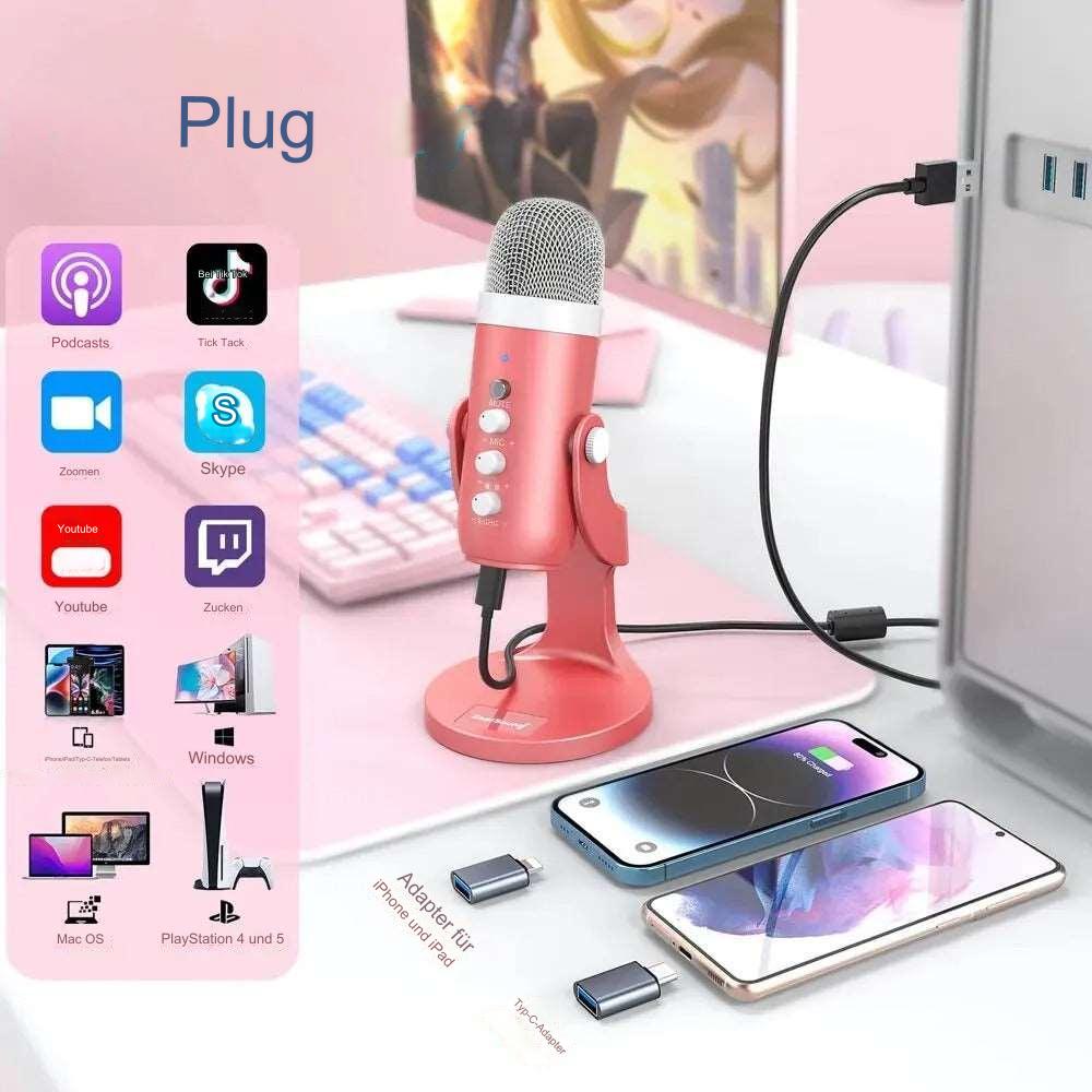 Compact gaming/streaming microphone pink