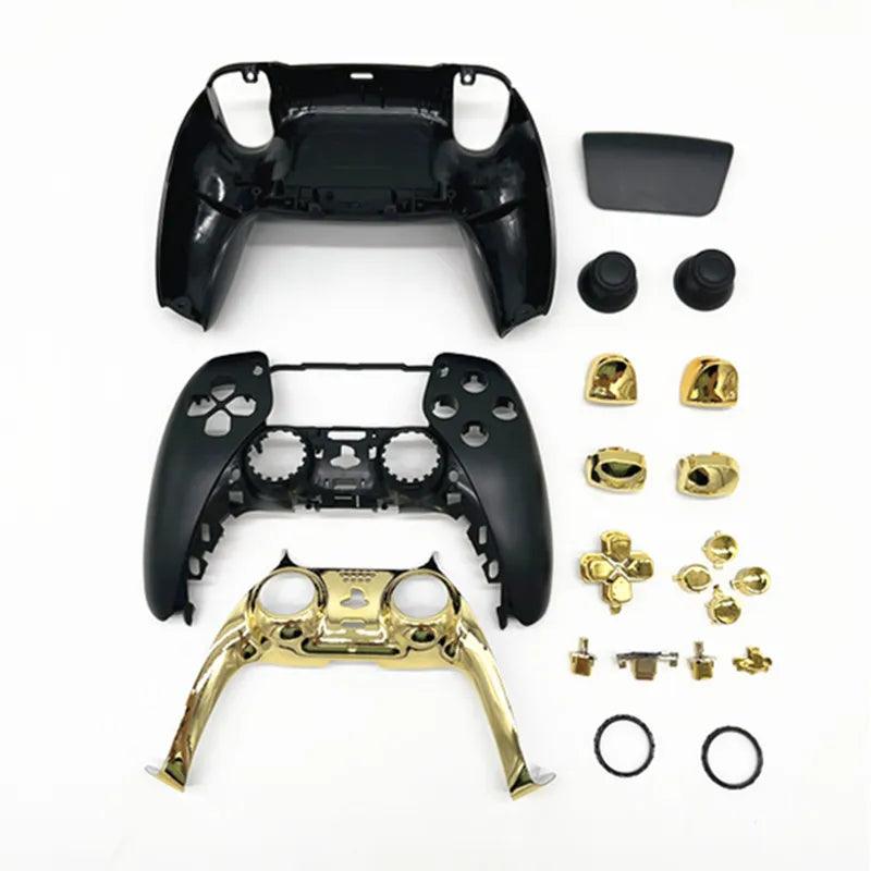 PS5 Controller Gehäuse Gold-Mattschwarz