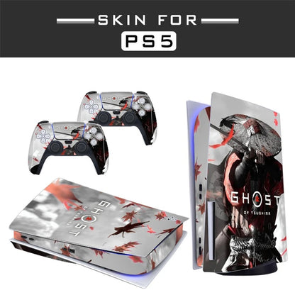 PS5 Aufkleber Skin mit Ghost of Tsushima Motiv