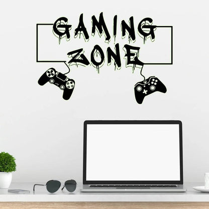 Gaming Zone wall sticker with glow effect