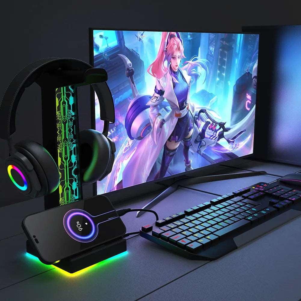 RGB Headset Halterung mit Dual-USB Anschluss