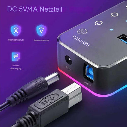 7 port USB3.0/USB-C hub LED