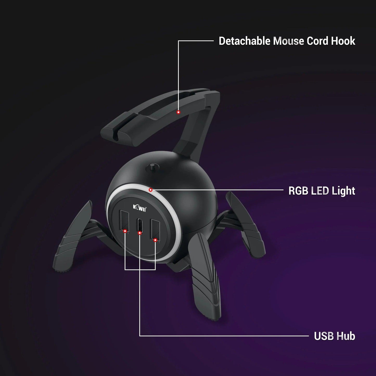 Maus Bungee mit 3 USB-Anschlüssen RGB