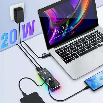 7 Port USB3.0/USB-C Hub LED