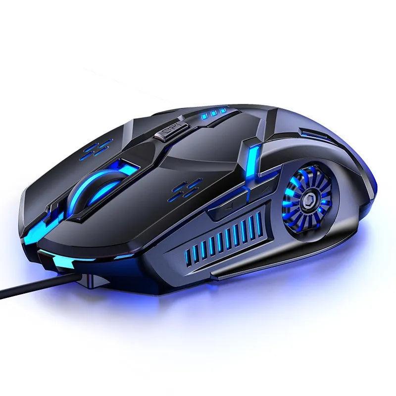 Glowing wired gaming mouse