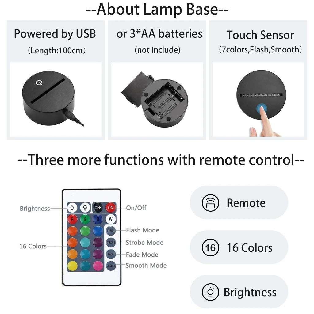 3D Gaming Lampe mit Farbsteuerung